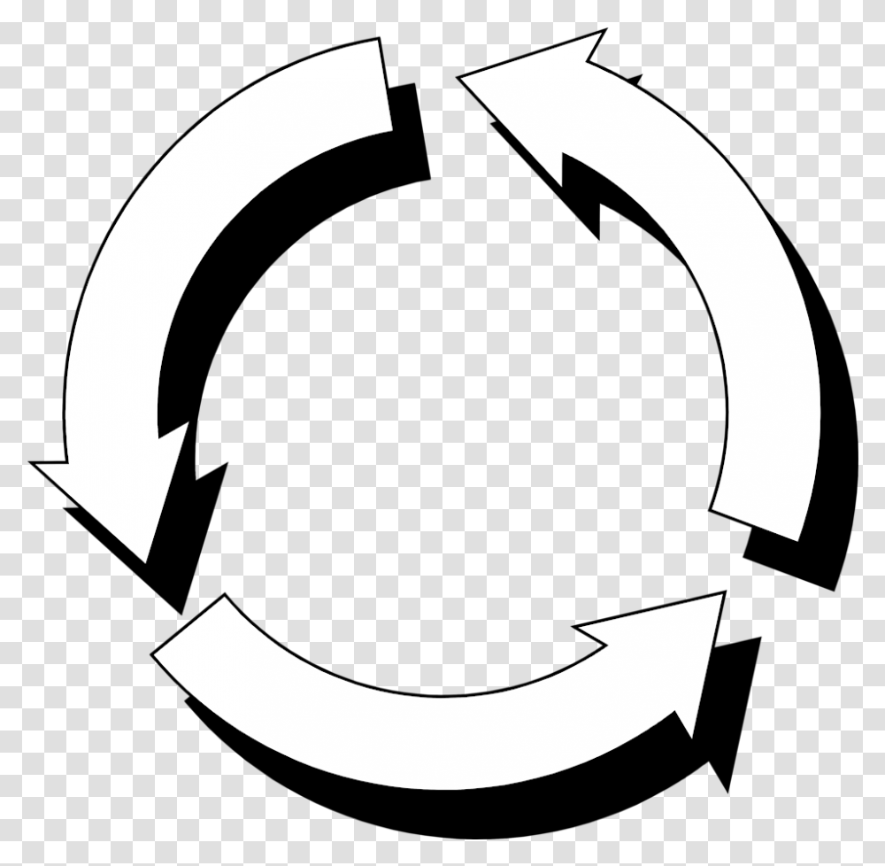 White Circle Background Image Arrows Going In A Circle, Axe, Tool, Symbol, Recycling Symbol Transparent Png