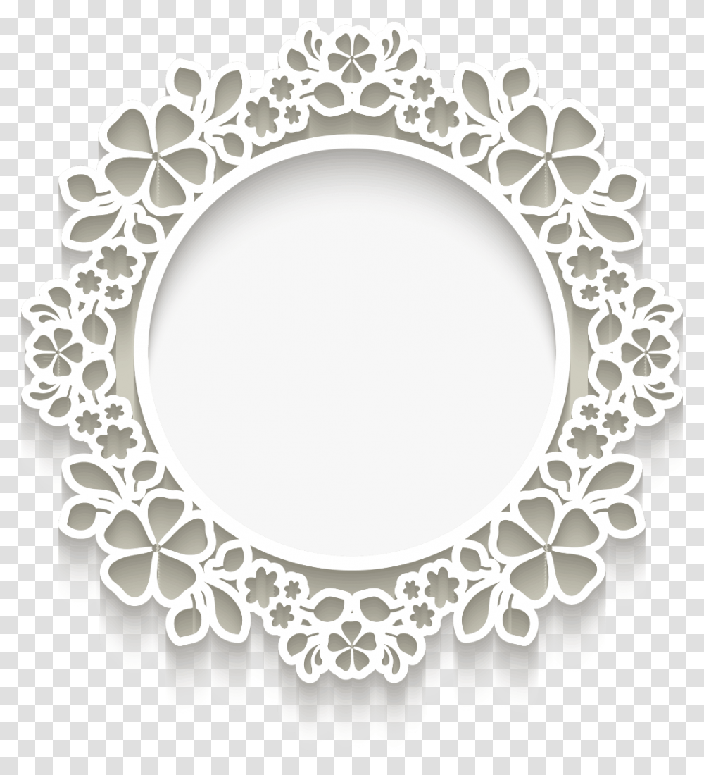 White Circle Frame, Lace, Chandelier, Lamp, Bracelet Transparent Png