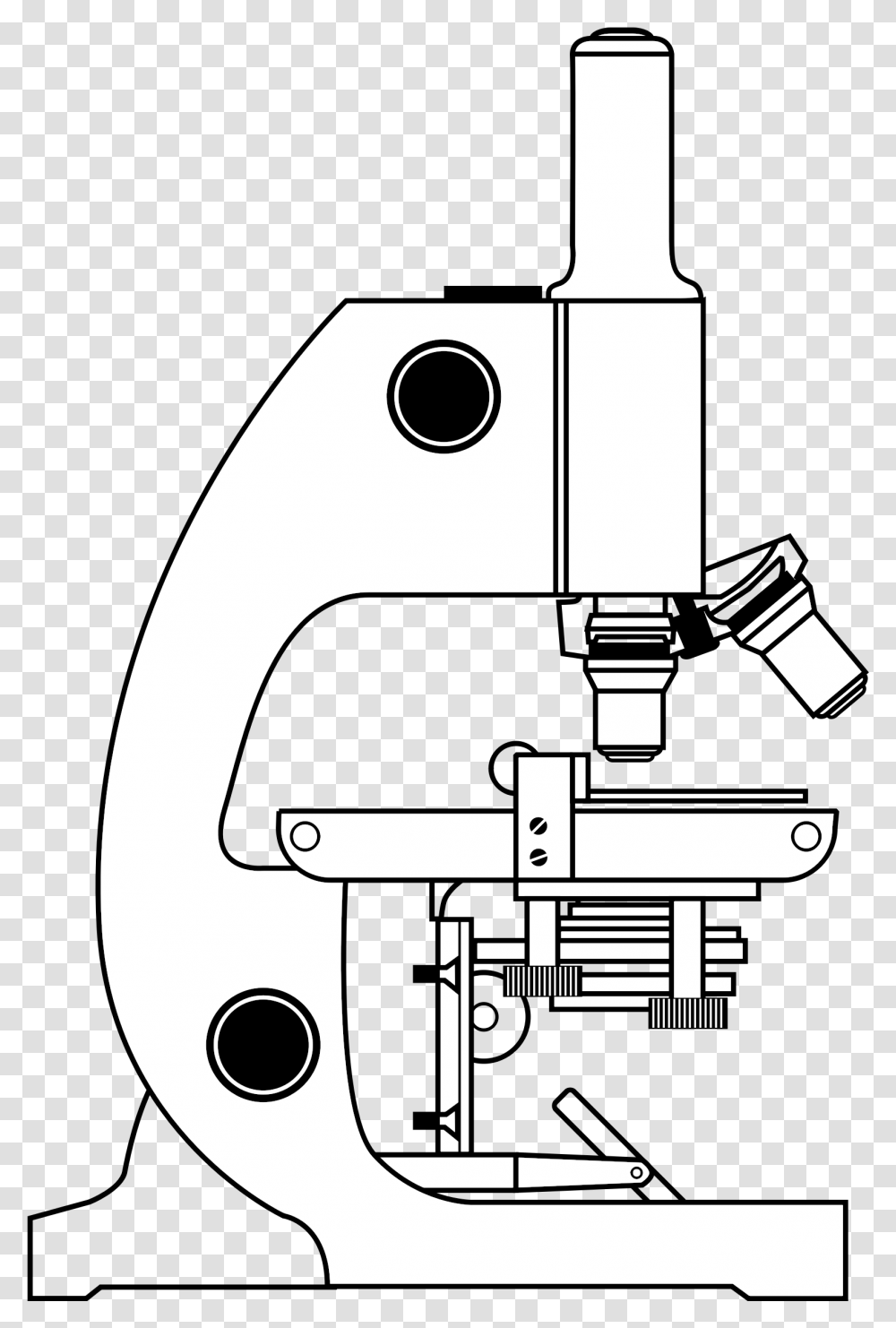 White Clipart Microscope Microscope Black And White, Stencil, Robot Transparent Png