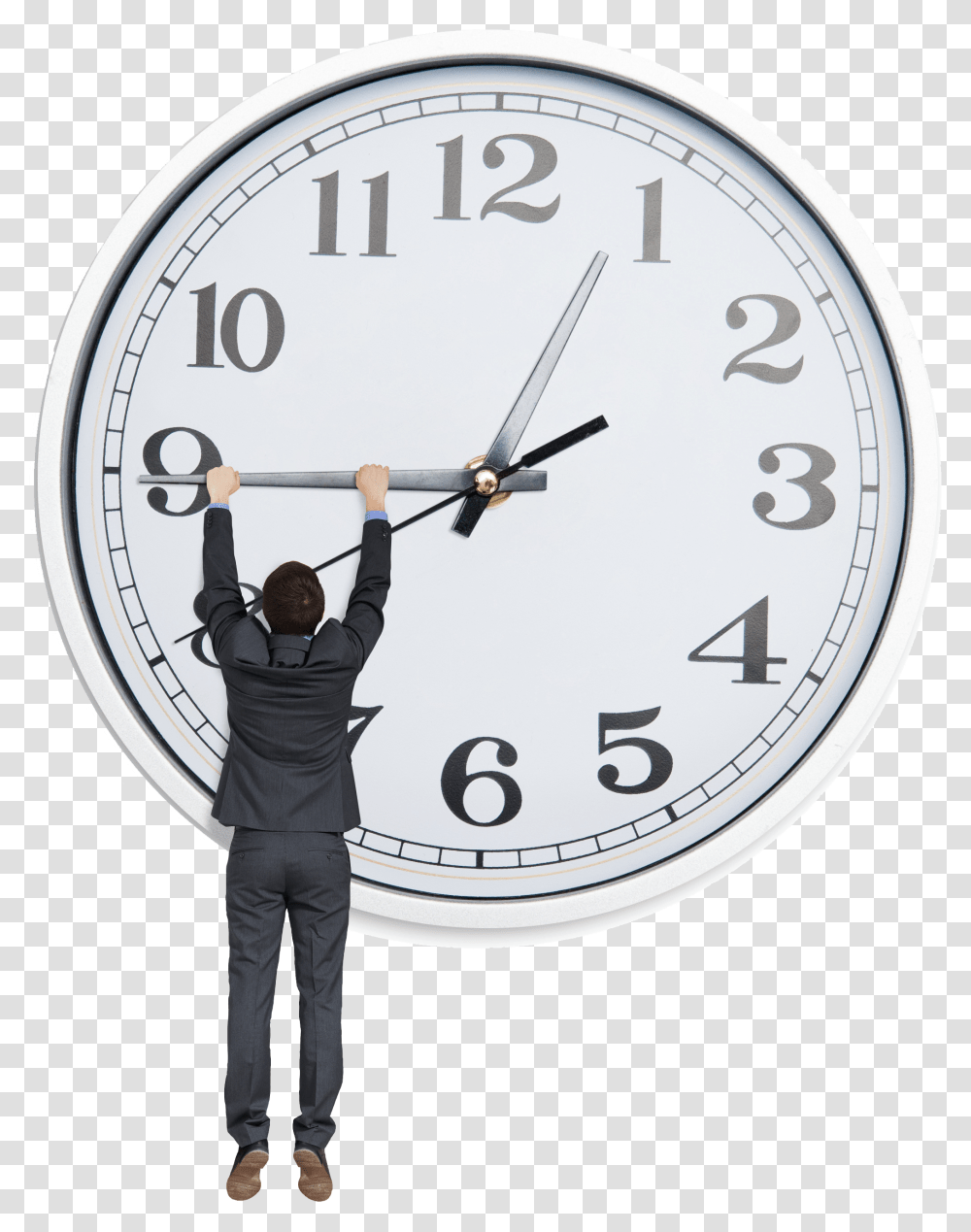 White Clock Changing Clock, Analog Clock, Person, Human, Clock Tower Transparent Png