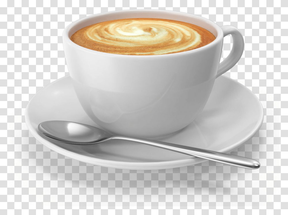 White Coffee, Spoon, Cutlery, Latte, Coffee Cup Transparent Png
