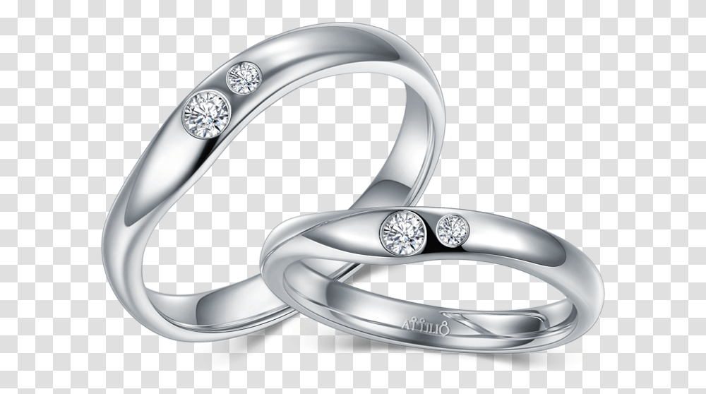 White Color Gold Diamond Couple Ring Platinum Couple Rings, Jewelry, Accessories, Accessory, Silver Transparent Png