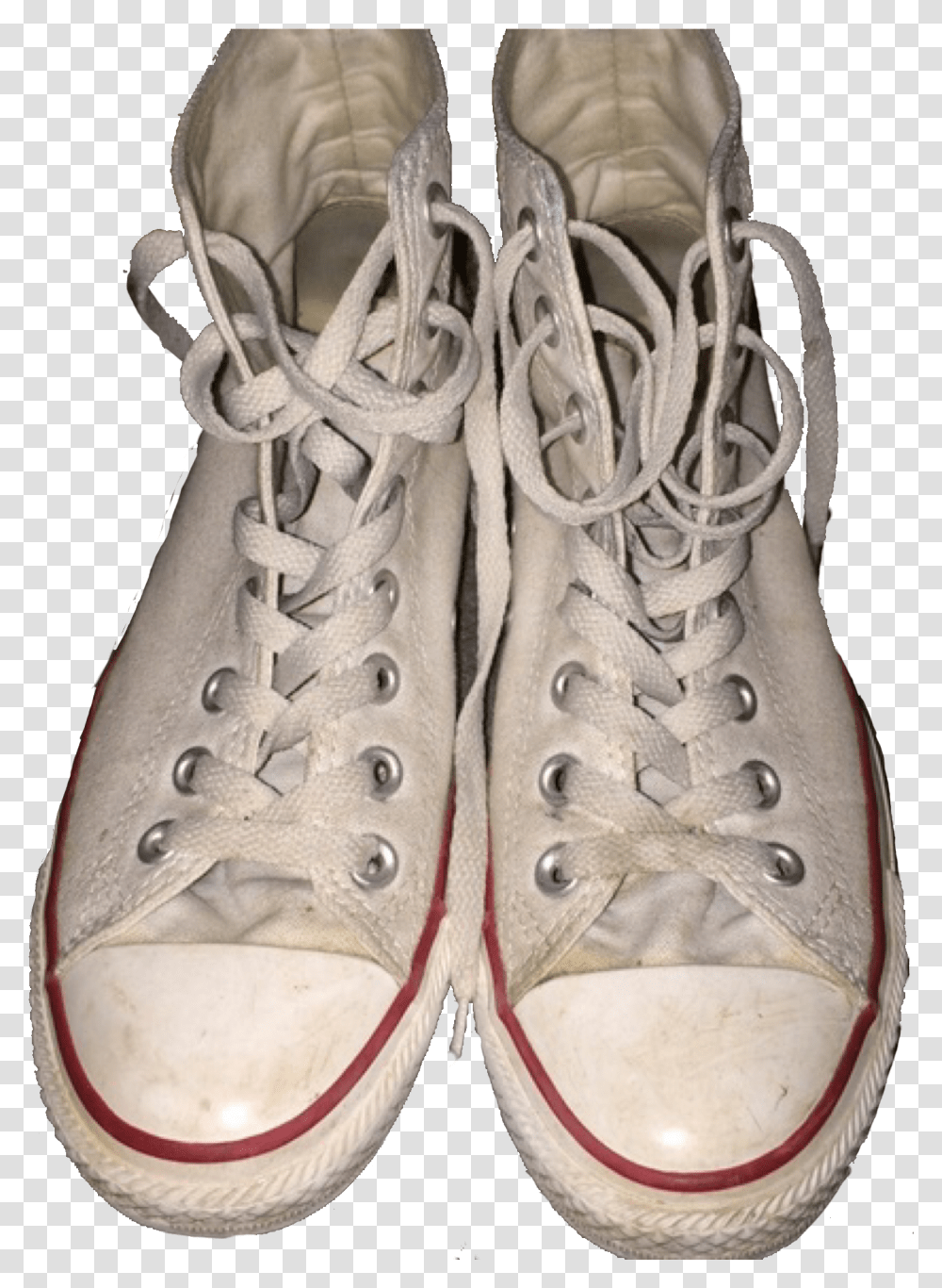 White Converse High Top Worn, Apparel, Footwear, Shoe Transparent Png
