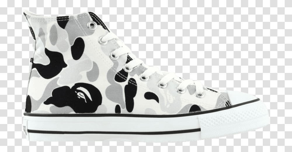 White Converse White Camo Bape Converse, Shoe, Footwear, Apparel Transparent Png