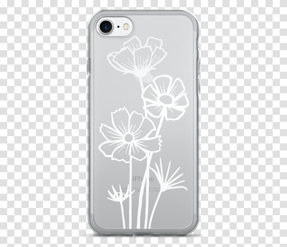 White Cosmos 7 Mockup Back Iphone 7 Mobile Phone Case, Electronics, Cell Phone, Plant, Flower Transparent Png