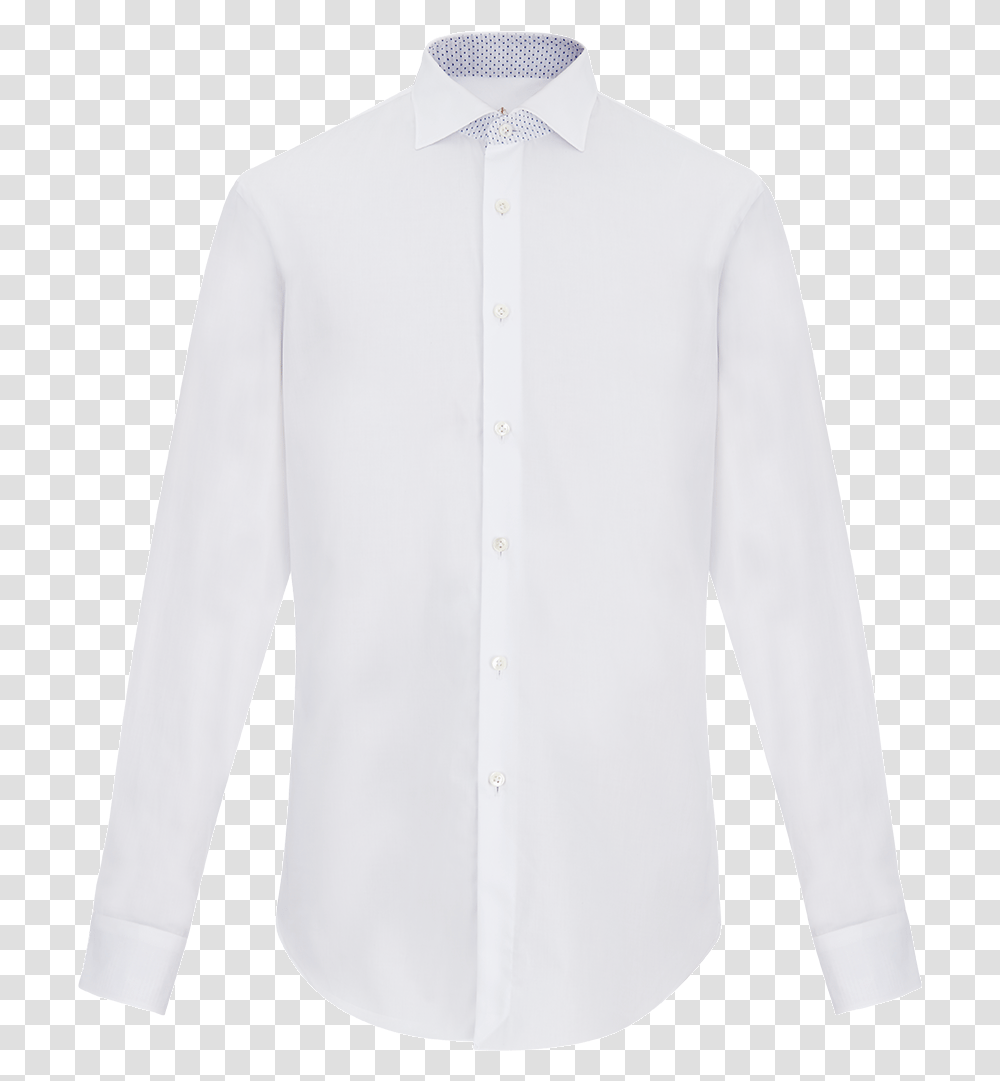 White Cotton Shirt With Contrasting Details Hoodie Jacket Plain White, Apparel, Dress Shirt, Long Sleeve Transparent Png