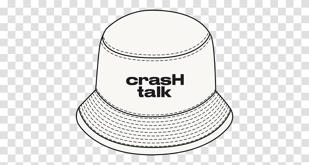 White Crash Talk Bucket Hat Digital Album Line Art, Clothing, Apparel, Tape, Sun Hat Transparent Png