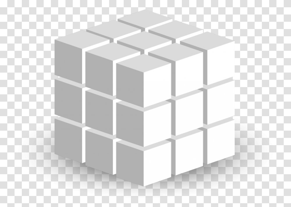 White Cube Composed Of Smaller White Cubes Representing, Rubix Cube, Rug Transparent Png