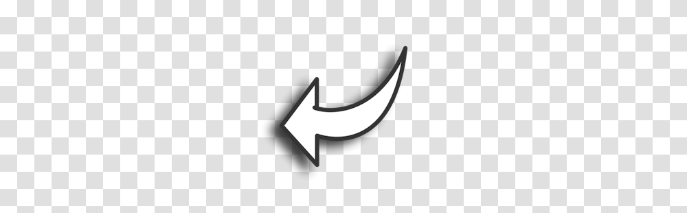 White Curved Arrow, Axe, Tool, Label Transparent Png
