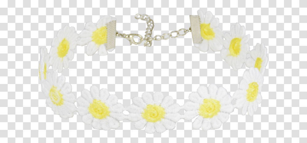 White Daisy Choker Bracelet, Flower, Plant, Blossom, Petal Transparent Png