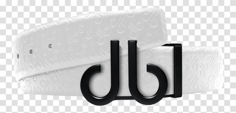 White Db Icon Pattern Embossed Leather Belt With Druh Black Buckle Louis Vuitton, Text, Symbol, Alphabet, Number Transparent Png