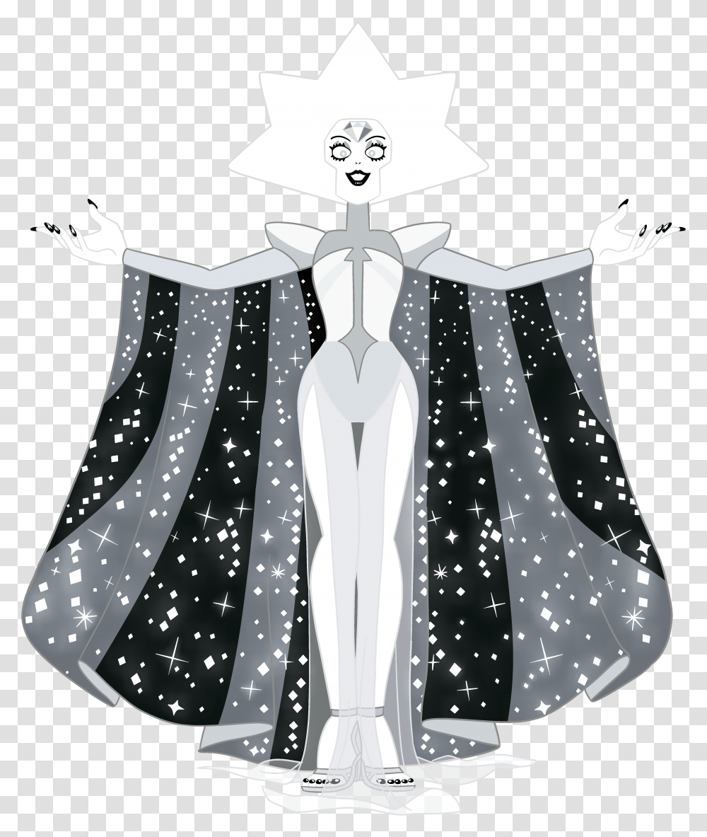 White Diamond Steven Universe Wiki Fandom Black And, Clothing, Apparel, Performer, Cape Transparent Png