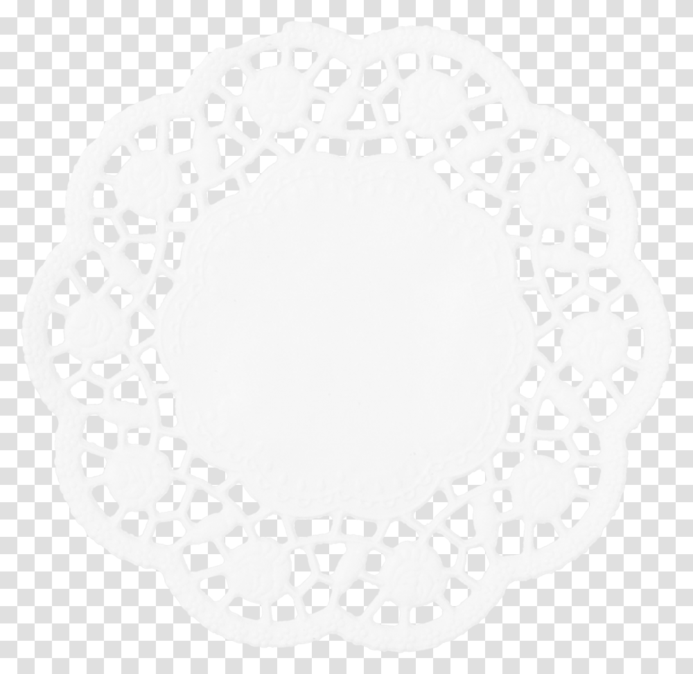 White Doily Circle, Rug, Stencil Transparent Png