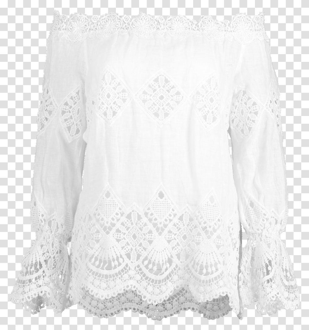 White Doily Lace, Blouse, Apparel, Sleeve Transparent Png