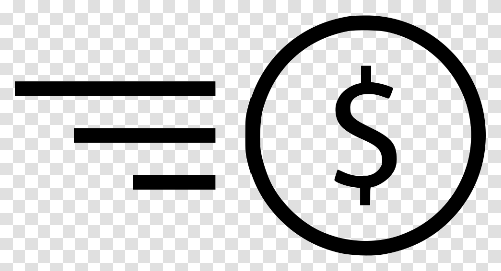 White Dollar Sign Line Of Fast, Number, Logo Transparent Png