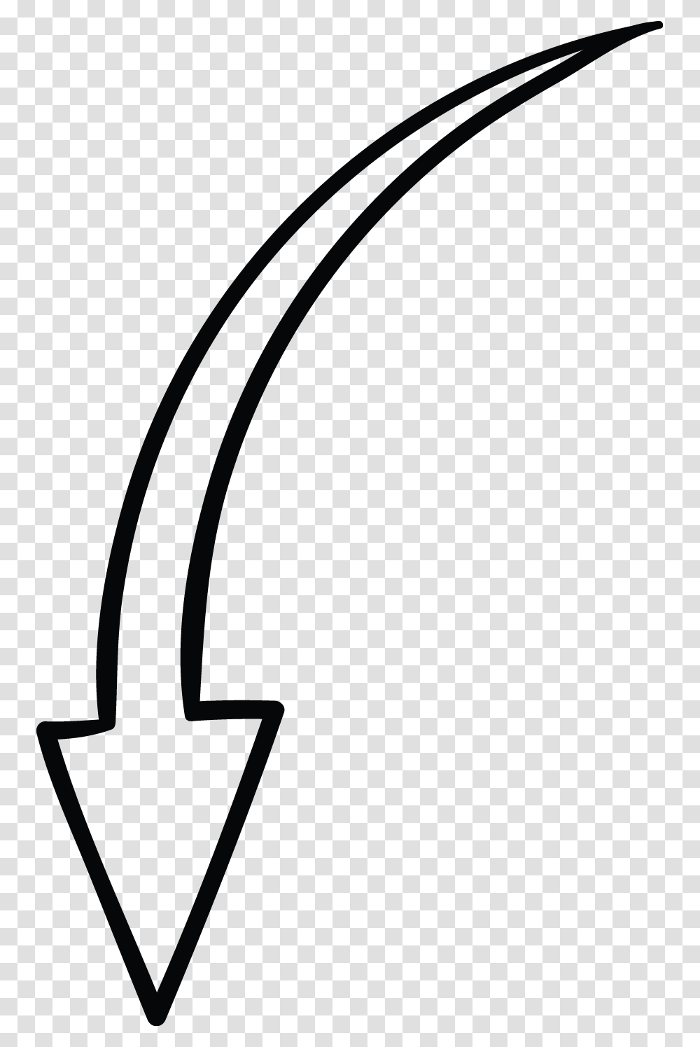 White Doodle Arrow, Tool, Soil, Hoe, Trowel Transparent Png