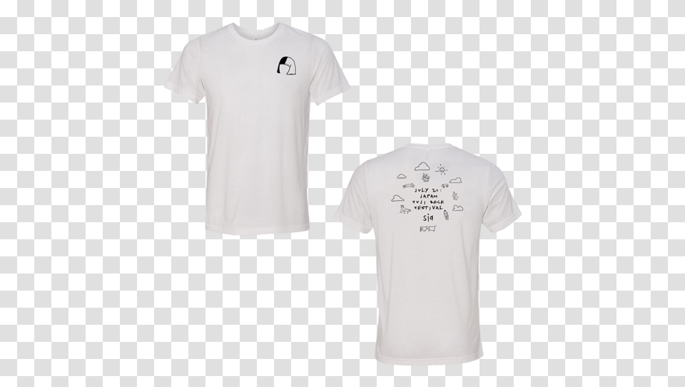 White Doodle Tee Active Shirt, Apparel, T-Shirt, Person Transparent Png