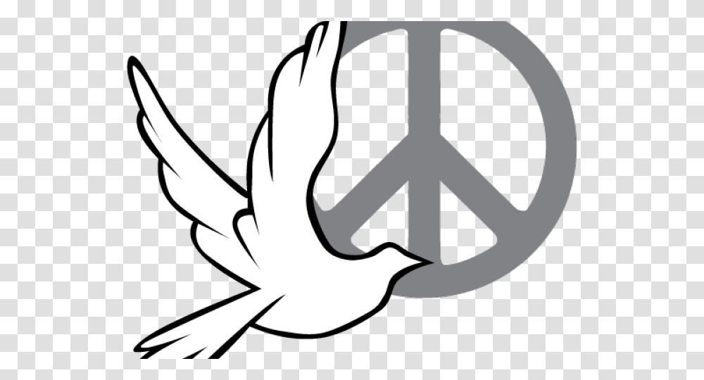 White Dove Clipart Freedom Symbol Peace Sign With Dove, Stencil, Logo, Trademark, Emblem Transparent Png