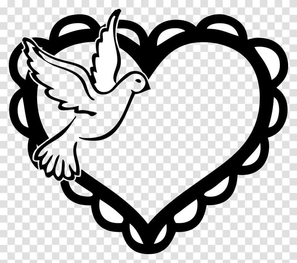 White Dove Clipart Heart, Stencil, Skin, Poster, Advertisement Transparent Png