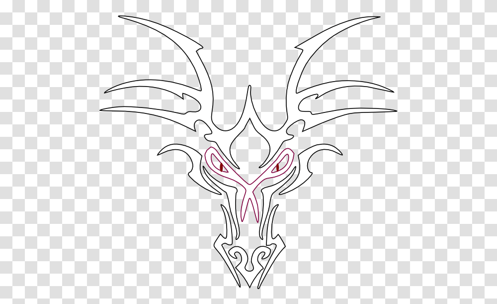 White Dragon Icon Clip Art Line Art, Symbol, Antelope, Wildlife, Mammal Transparent Png