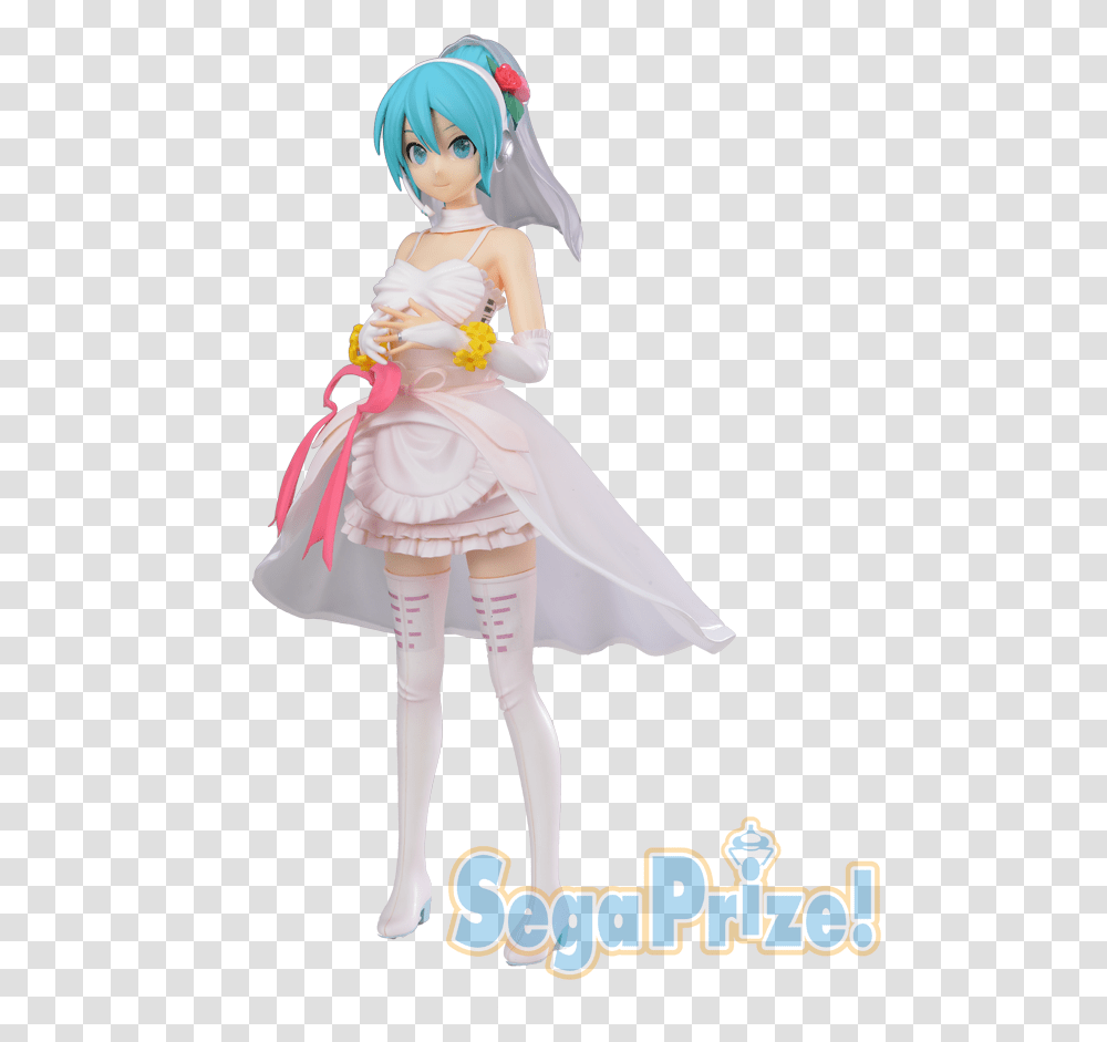 White Dress Miku Figure, Doll, Toy, Costume, Figurine Transparent Png