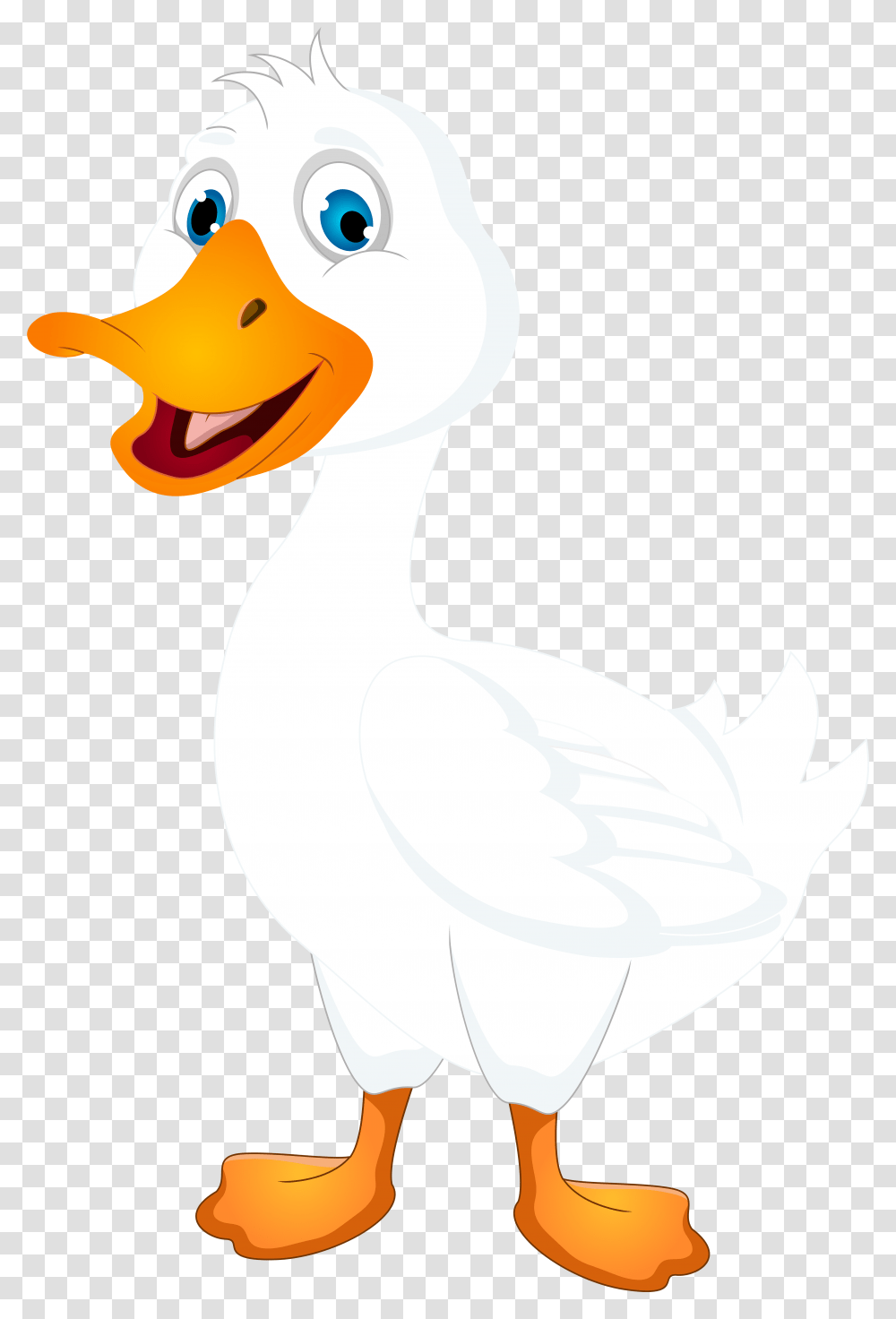 White Duck Cartoon Clip Art Image White Duck Clipart, Animal, Bird, Person Transparent Png