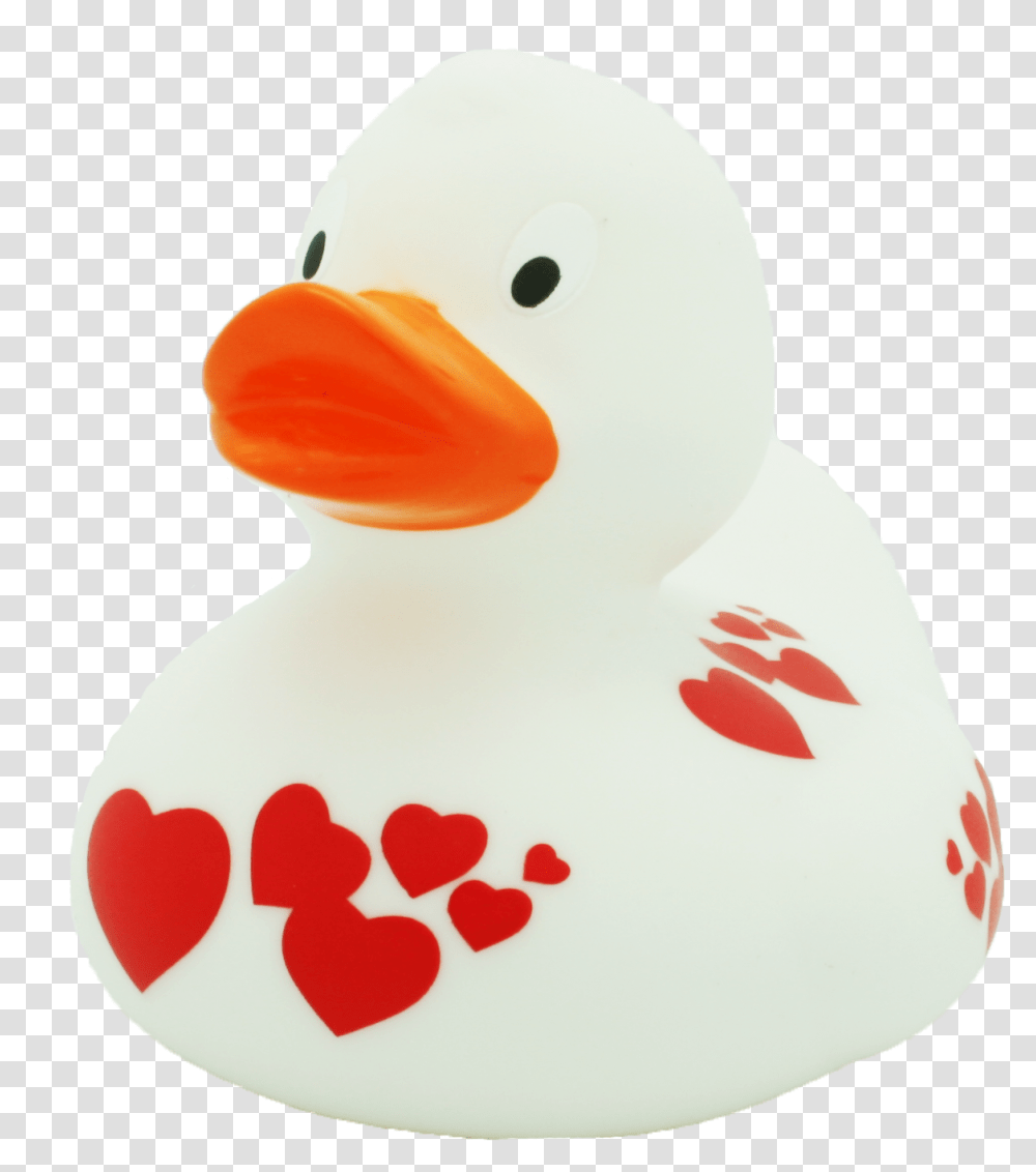 White Duck With Red Hearts New Design By Lilalu, Bird, Animal, Snowman, Winter Transparent Png