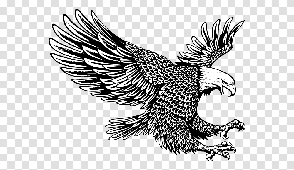 White Eagle Eagle Tattoo Black And White, Bird, Animal, Silhouette Transparent Png