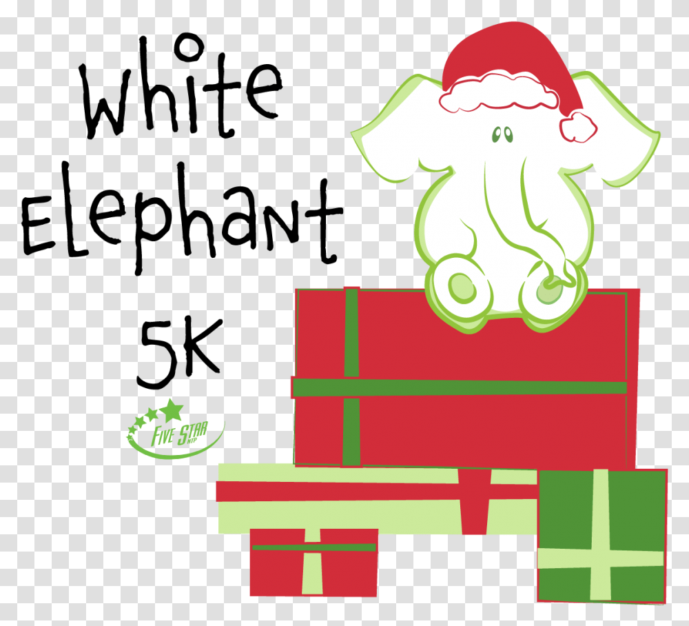 White Elephant 5k Christmas, Super Mario, Tree, Plant, Text Transparent Png
