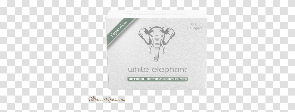 White Elephant 9 Mm Meerschaum Filters African Elephant, Text, Flyer, Poster, Paper Transparent Png