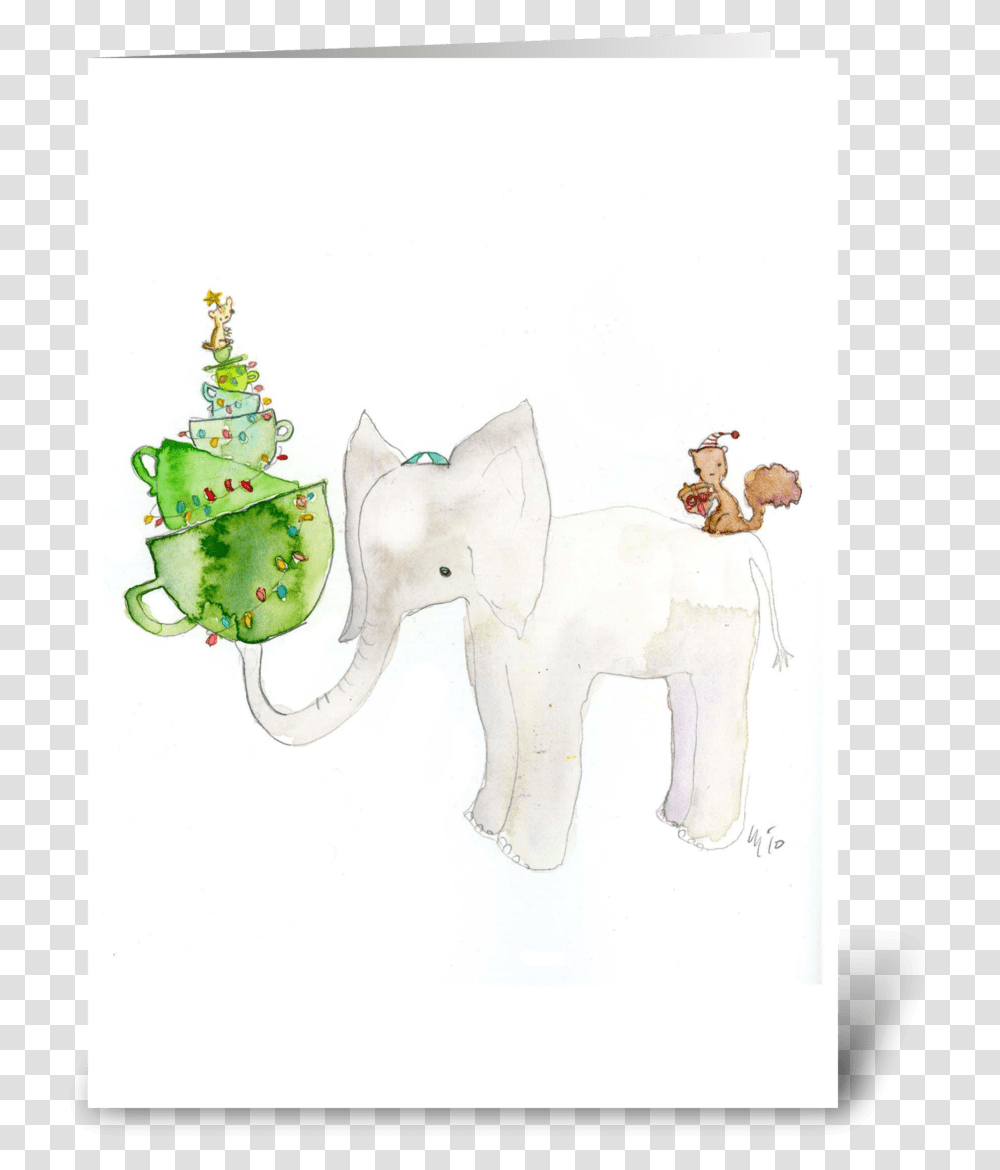 White Elephant Holiday Card Cartoon, Horse, Mammal, Animal, Tree Transparent Png