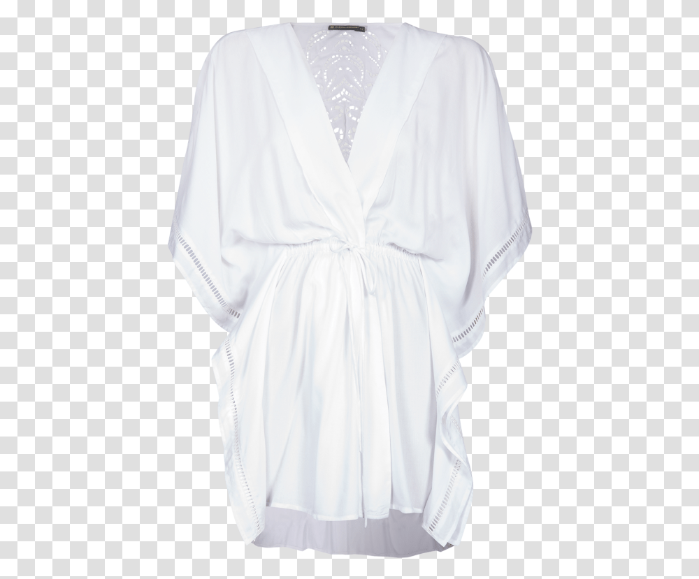 White Embroidery Kimono Blouse, Apparel, Robe, Fashion Transparent Png