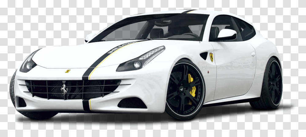 White Ferrari Ff Car Image Sports Car White Background, Vehicle, Transportation, Tire, Wheel Transparent Png