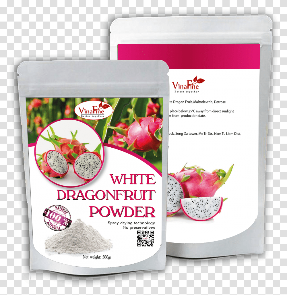 White Flesh Dragon Fruit Powder - Vinafine Jsc Strawberry, Food, Plant, Yogurt, Dessert Transparent Png