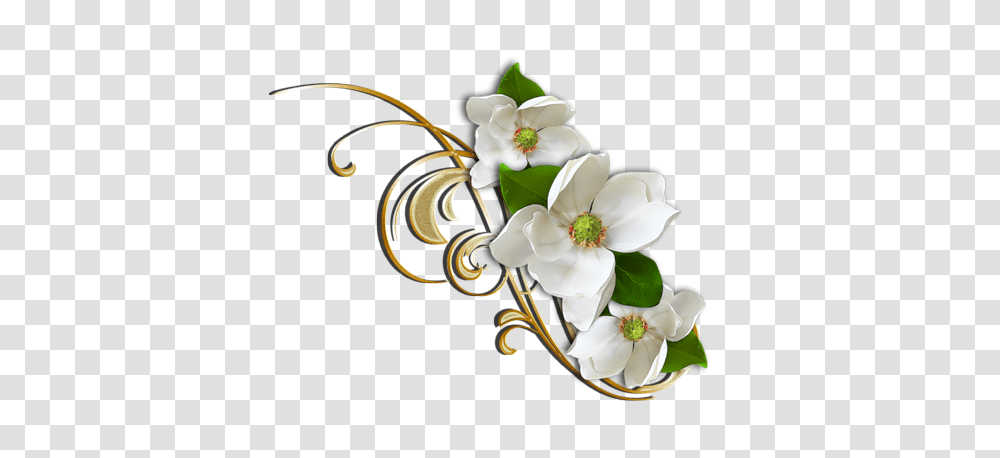 White Flower With Gold Decorative Elemant Gallery, Floral Design, Pattern Transparent Png