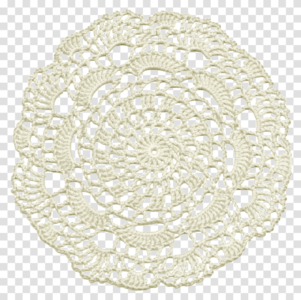 White Flowers Lace Watercolor Illustration Doily, Rug Transparent Png