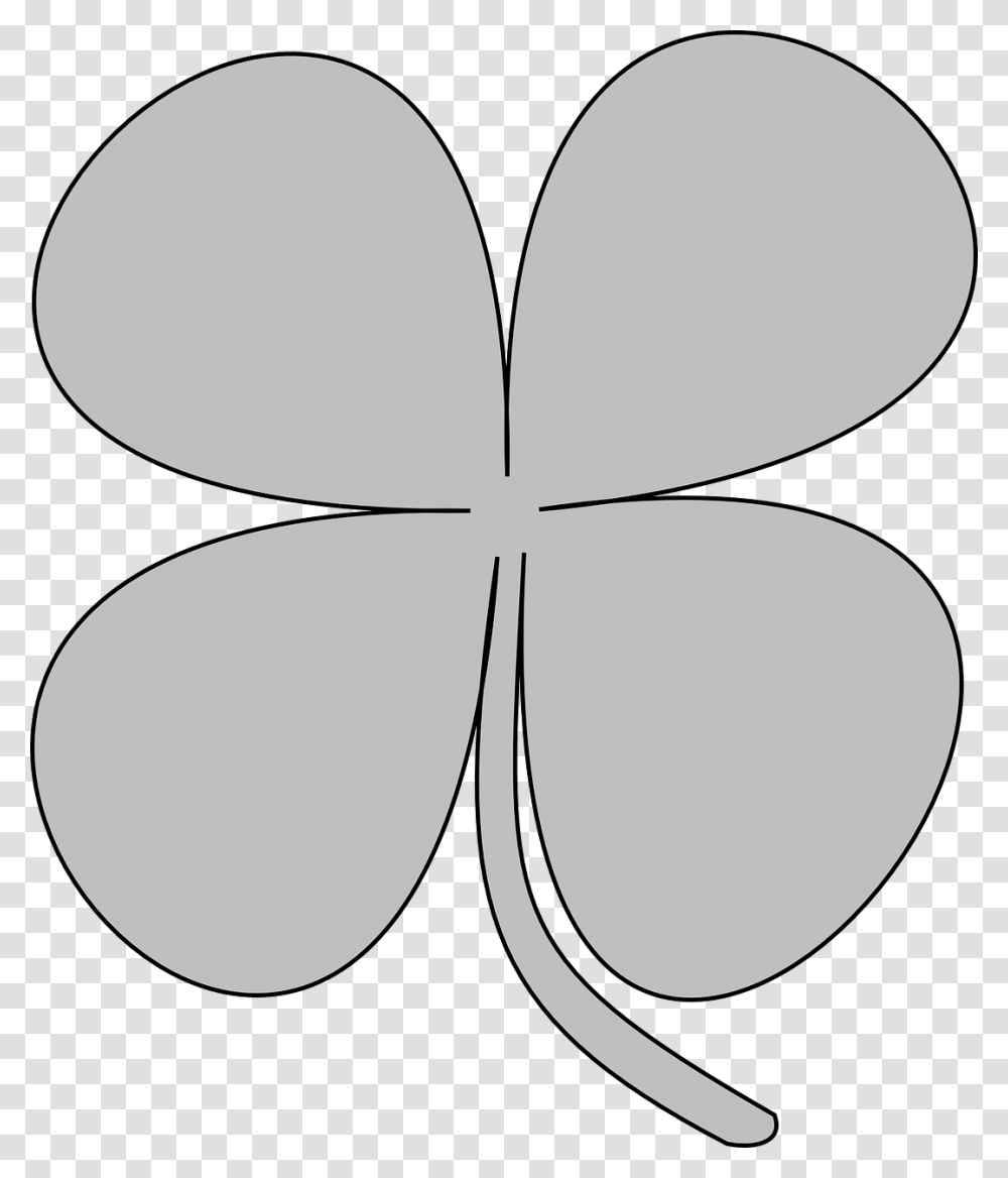 White Four Leaf Clover, Stencil, Heart, Triangle Transparent Png