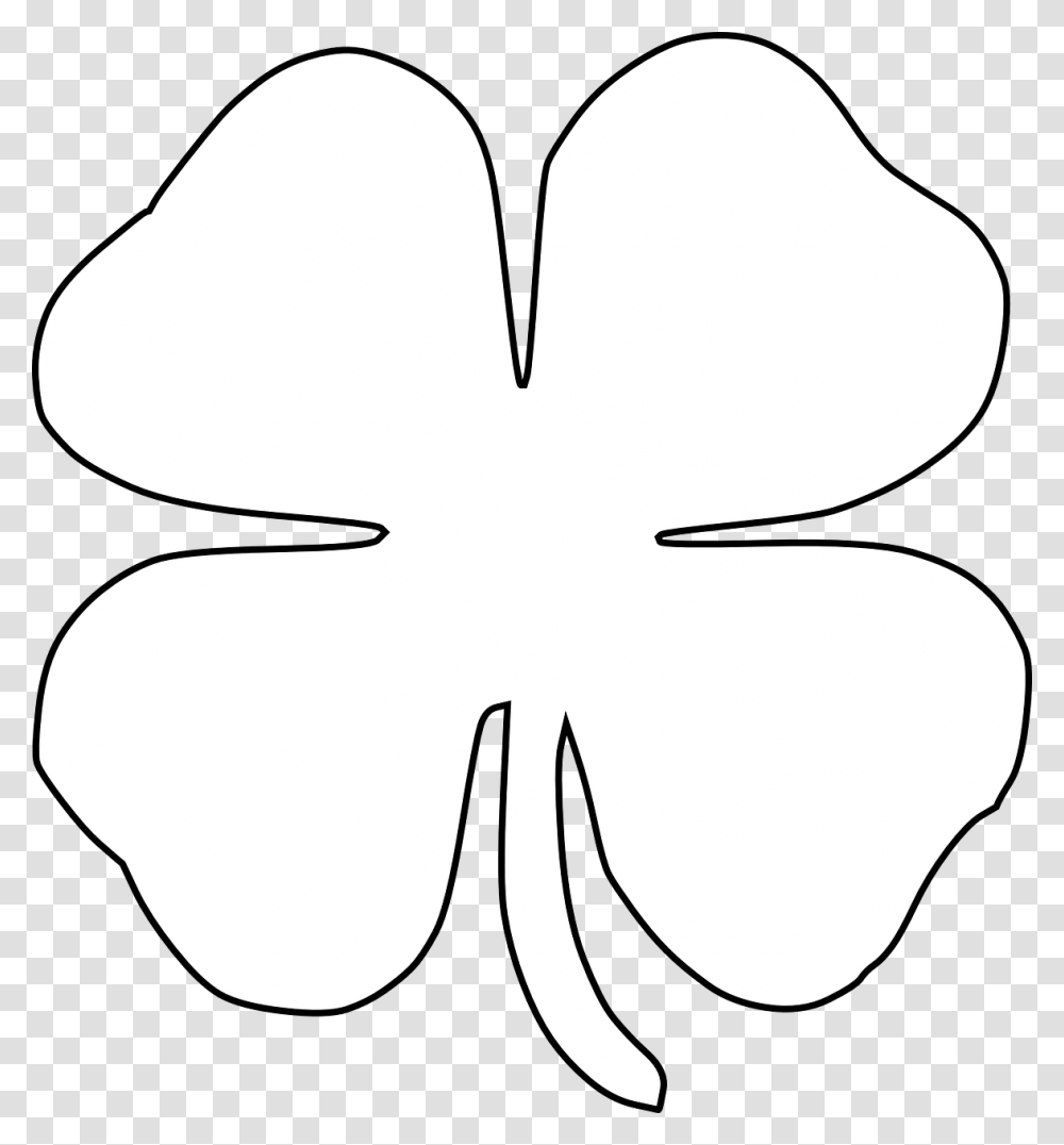 White Four Leaf Clover Vector, Stencil, Silhouette, Star Symbol Transparent Png