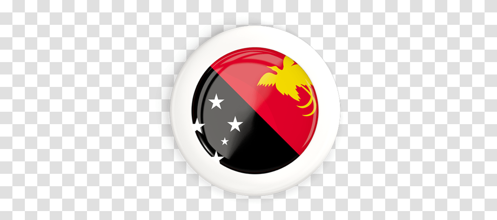 White Framed Round Button Illustration Of Flag Papua New Language, Symbol, Star Symbol Transparent Png