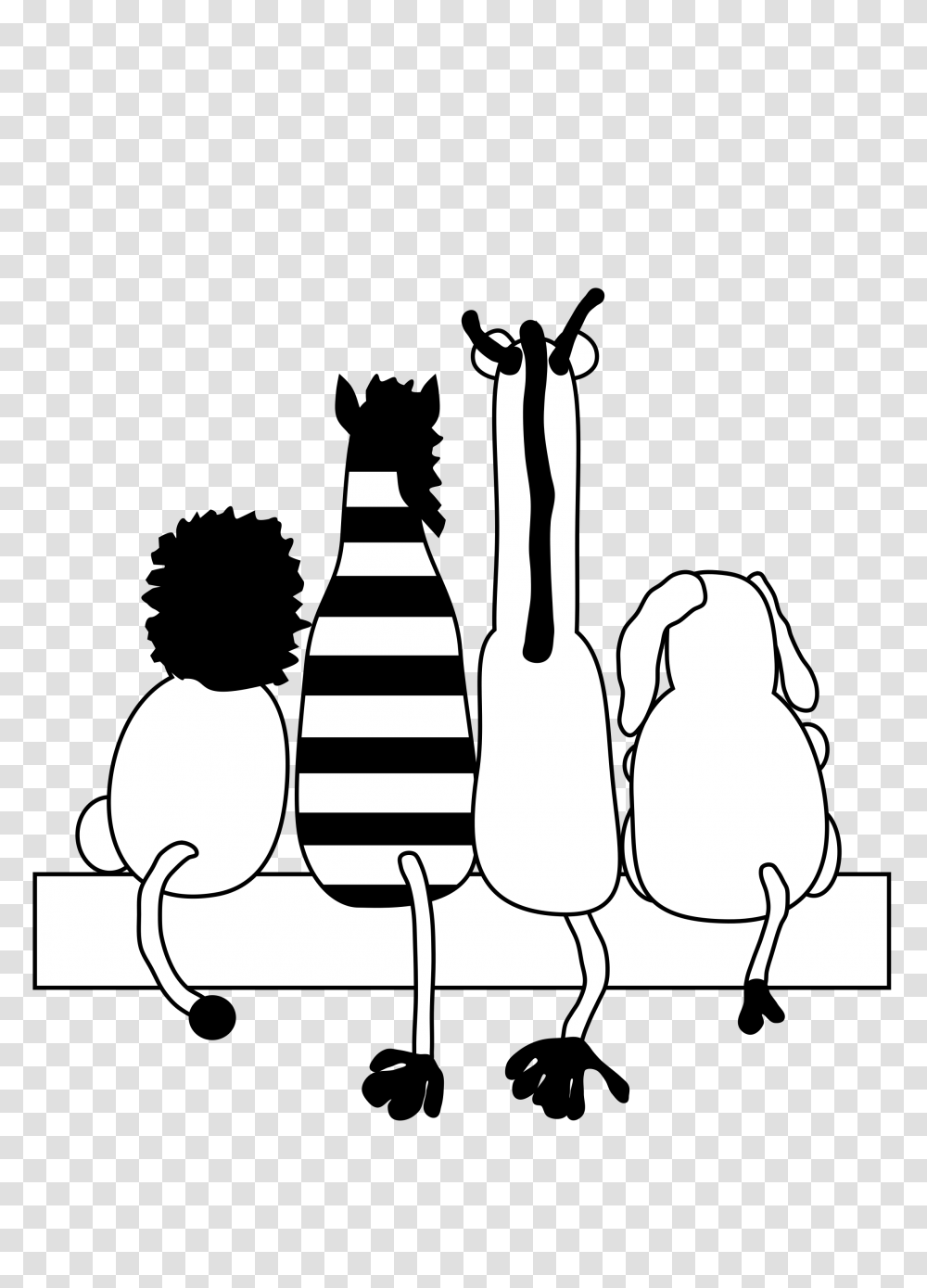 White Friend Royalty Free Library Black And White Friendship Clipart, Stencil, Leisure Activities, Silhouette, Chair Transparent Png