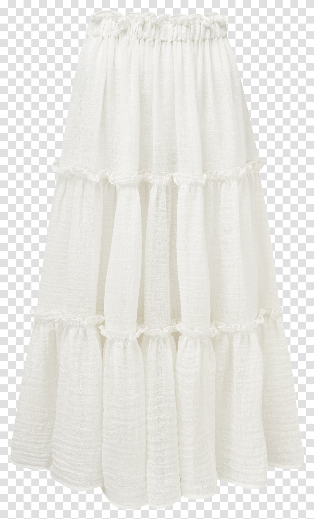 White Gauze Ruffle Long Skirt, Apparel, Dress, Female Transparent Png