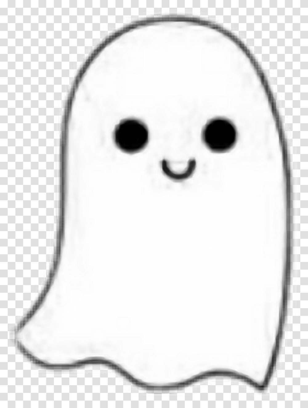 White Ghost Cute Kawaii Black Halloween Aesthetic Cute Images Stickers Black And White, Giant Panda, Bear, Wildlife, Mammal Transparent Png