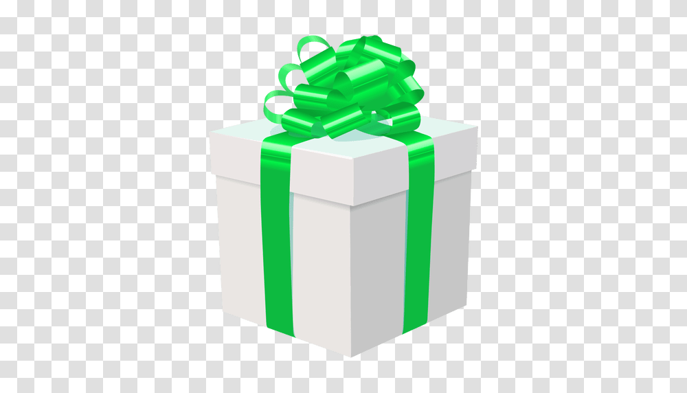 White Gift Box Green Bow Icon, Toy Transparent Png