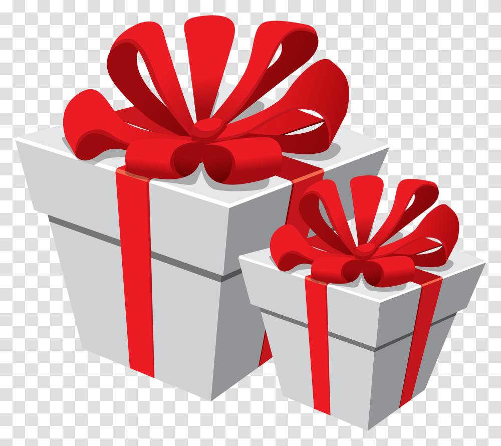 White Gift Boxes With Red Bow Clipart Thanks For Gift Hubby Transparent Png
