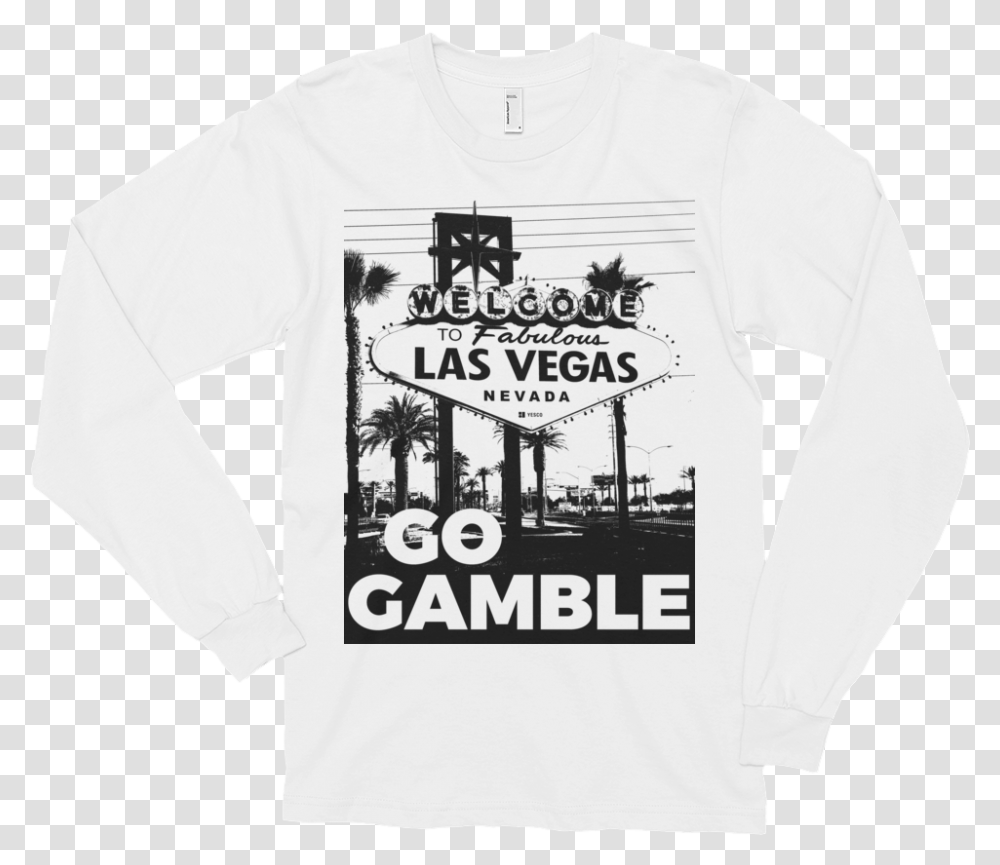White Go Gamble Bampw Ink Las Vegas Sign Long Sleeve Marimba, Apparel, Sweatshirt, Sweater Transparent Png