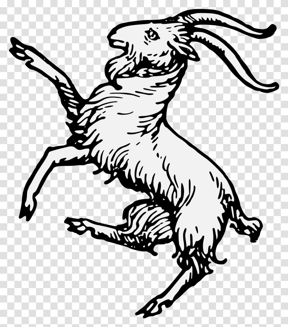 White Goat Coat Of Arms, Stencil, Animal, Mammal, Wildlife Transparent Png