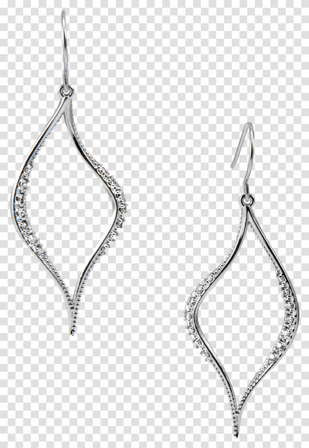 White Gold And Diamond Open Shape Earrings Earrings, Accessories, Accessory, Jewelry Transparent Png