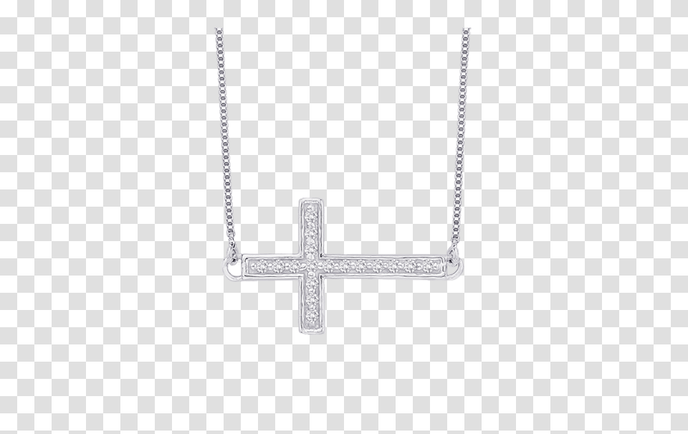 White Gold Ct Diamond Cross Pendant With Chain, Home Decor, Window, Curtain Transparent Png