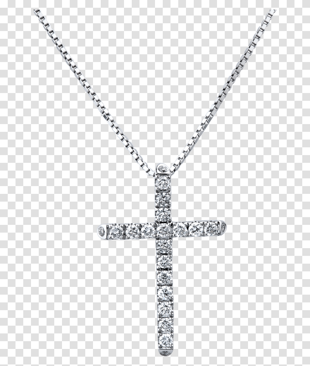 White Gold Diamond Cross Necklace Cross Necklace Background, Pendant, Gemstone, Jewelry Transparent Png