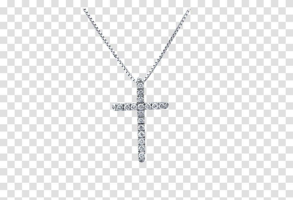 White Gold Diamond Cross Necklace, Pendant, Crucifix, Jewelry Transparent Png